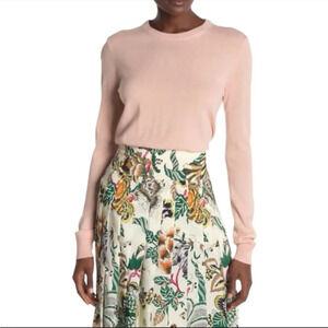 Tory Burch Bella 100% Cashmere Sweater Coastal Light Pink Size S B13